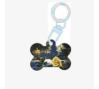 Pet Go Medagliette identificative Jupiter Midnight Rose Garden Medagliette per cani e gatti Medagliette per cani e gatti, a forma di osso, in acrilico, blu cielo
