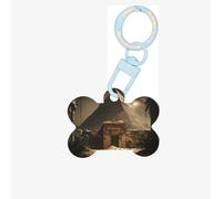 Pet Go Medagliette identificative personalizzate con la piramide del mondo perduto per cani e gatti, a forma di osso, in acrilico, blu cielo, piccole
