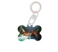 Pet Go Targhette identificative Heaven's Gate personalizzate per cani e gatti, a forma di osso, in acrilico, bianco, piccole