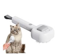 Pet Grooming Brush, Cat Comb, 7.6x2.95x1.69 Inches Shedding Detangling Tool with Massage Head, Gentle Hair Remover, Handheld Steamer Design 1 Piece White for Home Grooming