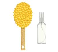 Pet Grooming Brush, Durian Shape Cat Massaging Brush, Soft Massage Comb with Spray Bottle, Non-Slip Handle Pet Supplies for Short-Haired Puppy & Kitten Daily Use