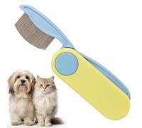 Pet Grooming Comb - Foldable Detangling Brush for Dogs and Cats | Stainless Steel Teeth with Rounded Tips, Portable Cleaning Tool for Puppy Kitten Care Indoor Outdoor Use