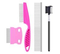 Pet Grooming Comb, Professional Cat Comb Set, Hair Brushes for Cats for Removing Tangles, Knots and Mats, Effective Pet Hair Remover Comb for Smooth, Comfort Grooming Experience for Your Pets
