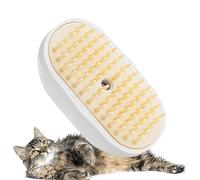 Pet Grooming Comb, Steams Cat Brush, Shedding Massage Tool, Built-In Spray Function, Hair Removal Cleaning, Ergonomic Handle, Ideal for Cats, Dogs Pet Care, 12.5x7.5x5cm White Purple