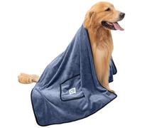 Pet Grooming Towel with Hand Pockets, Super Absorbent MicrofiberDog Towel, Quick Drying Dog Bath Towel, Ultra Soft Pet Grooming Towel, Dog Bath Towel for Small Medium Large Dogs