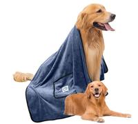 Pet Grooming Towel with Hand Pockets, Super Absorbent MicrofiberDog towel, Quick Drying Dog Bath Towel, Ultra Soft Pet Grooming Towel, Dog Bath Towel for Small Medium Large Dogs