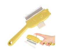 Pet Hair Comb - Pet Hair Removal Brush | Bear Button Cat Detangling Comb | Pet Grooming Brush Massaging Tool | Dog Hair Removal Comb | For Daily Cleaning Bathing Apartment Indoor Outdoor Travel Home