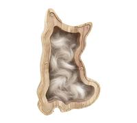 Pet Hair Keepsake Box - Wooden Memorial Storage Container, Clear Window