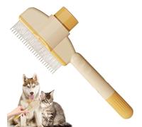 Pet Hair Removal Comb, Button Function Dog Comb, Grande Dog Flea Comb, Cleaning Brush For Pets, Loose Hair Pet Comb, Steel Needle Pet Comb, Knot Removal Pet Brush, Cat Detangling Comb,