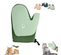 Pet Hair Removal Gloves Spray Massage Brush Gloves, Grooming Mist Glove for Pets, for All Kinds of Dog and Cat Hair (1Pcs*Green)