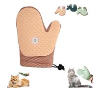 Pet Hair Removal Gloves Spray Massage Brush Gloves, Grooming Mist Glove for Pets, Reusable Shedding Mitt Massage Tool, for All Kinds of Dog and Cat Hair (Orange)