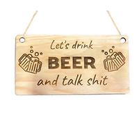 Pet-Jos Let´s drink beer and talk shit Sign Decor regalo in legno placca naturale decorazione giardino