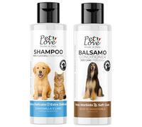 Pet Love Shampoo e Balsamo per Cuccioli Extra Delicato con Azione Nutriente, Igienizzante e Districante per un Pelo Morbido e Luminoso - Set 2 x 250 ml