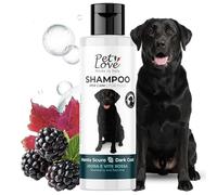 Pet Love Shampoo per Cani a Manto Scuro Delicato con Azione Nutriente e Igienizzante - Ideale per un Pelo Morbido e Luminoso dal Colore Intenso - Profumo di Mora e Vite Rossa - da 250 ml
