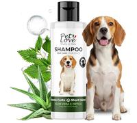 Pet Love Shampoo per Cani Pelo Corto Delicato sulla Cute con Azione Nutriente e Igienizzante - Ideale per un Manto Morbido e Luminoso - Profumo di Aloe Vera e Ortica - da 250 ml