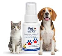 Pet Love Spray Pulizia Zampe Cane e Gatto, Igienizzante Senza Risciacquo con Clorexidina, Amamelide e Glicerina - Azione Protettiva Delicata sui Polpastrelli, Profumo di Talco - 50 ml