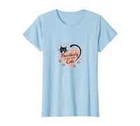 Pet Lover, Design a Forma di Cuore di Gatti, passivamente innamorata dei Gatti Maglietta, Donna, Celeste, L