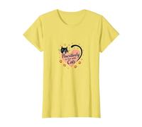 Pet Lover, Design a Forma di Cuore di Gatti, passivamente innamorata dei Gatti Maglietta, Donna, Limone, L