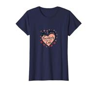 Pet Lover, Design a Forma di Cuore di Gatti, passivamente innamorata dei Gatti Maglietta, Donna, Navy, L