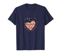 Pet Lover, Design a Forma di Cuore di Gatti, passivamente innamorata dei Gatti Maglietta, Uomo, Navy, L