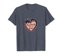 Pet Lover, Design a Forma di Cuore di Gatti, passivamente innamorata dei Gatti Maglietta, Uomo, Pervinca, L