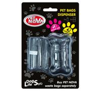 PET NOVA Distributore di sacchetti per feci + rotolo da 20 pezzi nero