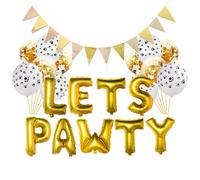 Pet Party LETS PAWTY Balloon Set 1pc Pennant 6pcs 12 pollici paillettes