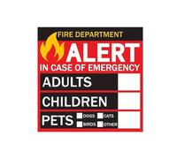 Pet Rescue Safety Sticker - High Visibility Fire Alert Cling, Window Decal, Weather Warning Label with Clear Symbols, Home Safety for First Responders, Door Crate Window Notice Department
