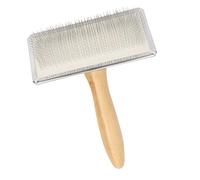 Pet Shedding Brush, Dog Grooming Brush, Wooden Handle Dematting Comb, Undercoat Rake Highly Efficient Hair Remover for Daily Care, Home, Travel, Outing Use, Brown, 1 pezzo