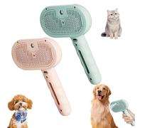 Pet Spray Hair Removal Comb, Cat Steam Brush With Water Tank, Steam Brush for Dogs, Cat Brush With Steam, Pet Grooming Brush With Spray for Cats Dogs (Green+Light Pink)