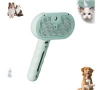 Pet Spray Hair Removal Comb, Spray Grooming Brush Massage Com, Self-Cleaning Pet Grooming Brush for Cats and Dogs, Pet Hair Removal Tool for Removing Tangled and Loose Hair (Green)
