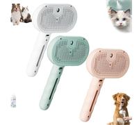 Pet Spray Hair Removal Comb, Spray Grooming Brush Massage Com, Self-Cleaning Pet Grooming Brush for Cats and Dogs, Pet Hair Removal Tool for Removing Tangled and Loose Hair (3Pcs)