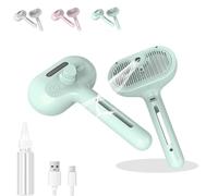 Pet Spray Hair Remover Comb, Dog Steam Grooming Brush, 3 in 1 Pet Spray Comb with Handle, Massage Brushes for Long Short Haired Cats Dogs Rabbit(Green)