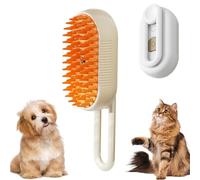 Pet Steam Groomer Brush, 4 in 1 Cat Steam Brush for Shedding, 2025 New Comb for Cats Dogs rechargeable, Massage, Cleaning, Shedding & Combing All In One (Khaki)