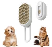 Pet Steam Groomer Brush, 4 in 1 Cat Steam Brush for Shedding, 2025 New Comb for Cats Dogs rechargeable, Massage, Cleaning, Shedding & Combing All In One (White)