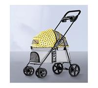 Pet Stroller Passeggino Pieghevole Pet Passeggino Jogger, Sistema Di Viaggio Multifunzionale Per Animali Domestici, Carrelli Leggeri Per Animali Domestici Con Portabicchieri (Color : Yellow)