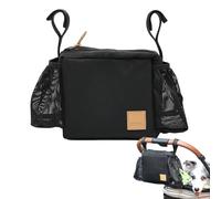 Pet Stroller Storage Bag, Pram Organizer, 8 pollici Caddy with Integrated Cup Holder, Non-Slip Strap Hardware, Storage High-Capacity Storage with Modern Style, Stroller Accessory for New Mums