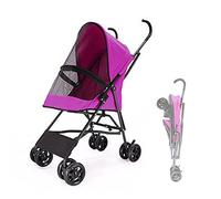 Pet Strollers for Small Dogs, Umbrella Structure Lightweight Pet Stroller for Cats Puppy & Kitten Carrier Breathable Dog Prams Pushchairs for Small Dogs Installation-free Design(Rose Red)