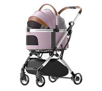 Pet Strollers for Small Mediun Dogs / 2 Cats, Dog Pram Stroller Separable Pet Cat Dog Stroller Pushchair Pet Carrier Trolley Aluminum Bracket Travel Cart Carriage with Rain Cover(Pink)