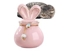 Pet Urn, Dog Ashes Urn, Ceramic Memorial Keepsake Jar, Bunny Ear Design
