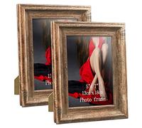 PETAFLOP Cornice 13x18 Marrone, Portafoto da Tavolo e Parete Set 2