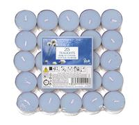 Petali Candles Candele Tealight Profumati e Colorati ai Fiori di Cotone-25 Pezzi-Durata Fino a 4 Ore di Combustione, Cera, Azzurro