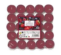 Petali Candles Candele Tealight Profumati e Colorati ai Frutti di Bosco-25 Pezzi-Durata Fino a 4 Ore di Combustione, Cera, Rosso, 25 pz, unità