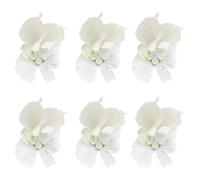 Petali di rosa artificiali in seta, Fiore da polso sposa con fiore di calla artificiale bianco e giglio rosa, perno a fascia(6 Pcs Wrist Flower)