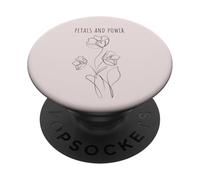 Petali e Potenza Minimalista vita morbida estetica sognatori PopSockets PopGrip Adesivo