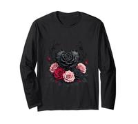 Petali Neri gotici e Ragnatela Scuro San Valentino Maglia a Manica