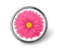 Petali rosa giallo centro fiore spilla rotonda per uomo donna moda distintivo collare pin vestito giacca zaino accessori