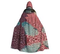 petali rosa Halloween stampato mantello con cappuccio adulto partito accappatoio mascherata e gioco di ruolo. Mantello mago di carnevale