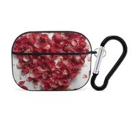 Petals Form Heart Shape Custodia per AirPods Pro 2 antiurto custodia rigida protettiva per donne uomini compatibile con AirPod Pro custodia 2a/1a generazione con portachiavi - Nero