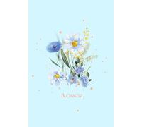 Petals & Pages (Azure Bloom): 20 pages, grid notebook, size 6 x 9 inches